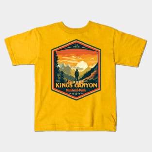 Kings Canyon  National Park Vintage WPA Style National Parks Art Kids T-Shirt